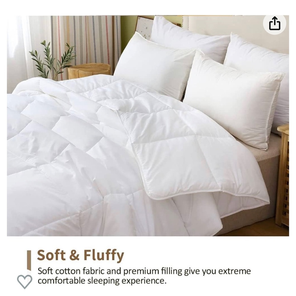 NWT Queen Comforter Duvet Insert Cotton outer Eucalyptus filled